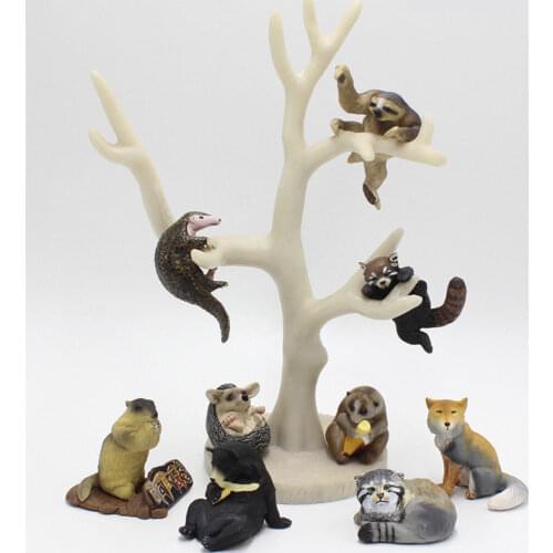 1 PCS Creative Animal Bear Raccoon Figurine Figure Model Doll Series Adult Kids Collection Toys Gift Home Decor