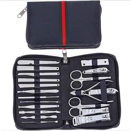 Black color bag nail clippers set nail tools carbon steel 20pcs/set