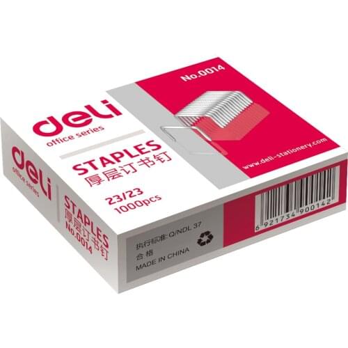Deli Metal Heavy Duty Staple Silver Staples Office Accessories Office Grapas size 23/23