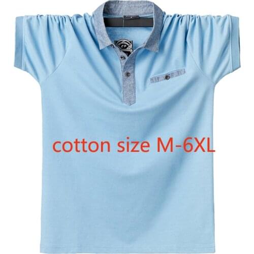 New Fashion High Quality Cotton Large Short Sleeve Men Casual Turn-down Collar Knitted T Shirt Plus Size MLXL 2XL 3XL 4XL 5XL6XL