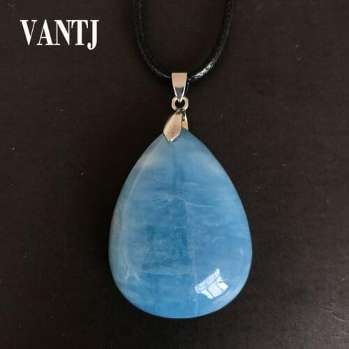 Real Natural aquamarine pendants water drop gemstone fine jewelry for women lady wedding partney necklace fine jewelry gift