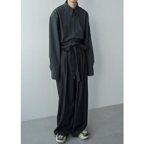 2020 novos homens de cintura alta perna larga casual terno pant masculino estilo japão streetwear moda vintage quimono calças ha