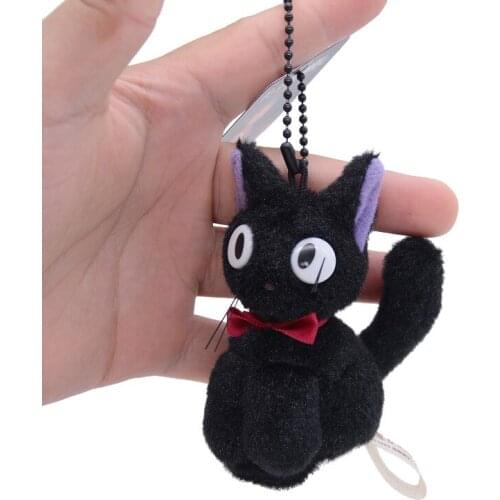 New Kikis Delivery Service Jiji Black Cat Plush Keychain Small Pandent Kids Stuffed Toys For Children Mini 8cm