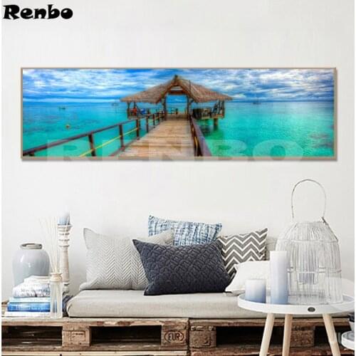 New arrival DIY Diamond Painting Blue Seascape Diamond Embroidery Icon 5D Cross Stitch Full Square Diamond Mosaic Stickers A769