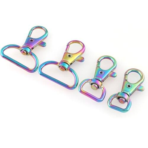 Rainbow Swivel Claw Clasp For Dog Collar Webbing Swivel Trigger Hook Snap Lobster Clasp Purse Clip Dog Hook Handbag Clasp Strap