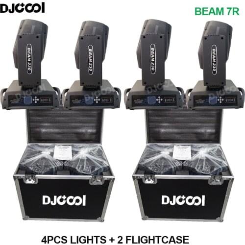 Free Duty 4x Sharpiers Beam 7R Moving Head 230w Beam Lights DMX Power Corn Stage Beam Head Light DJ Show Party Club DMX Control