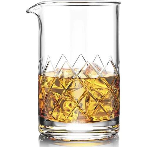 Crystal Cocktail Mixing Glass - Thick Bottom 20oz 600ml Cocktail Glass - Choice for Amateurs & Pros - Ideal Gift