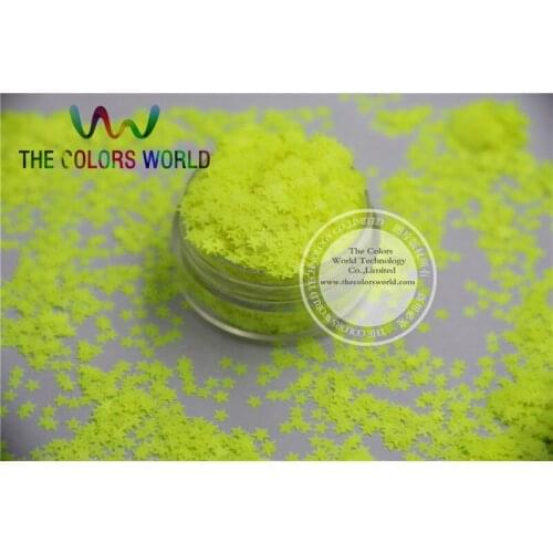 Solvent resistant Sparkles- Neon Yellow Color Stars-shaped Glitter Confetti for Nail Polish and DIY decoration 1Pack =50g