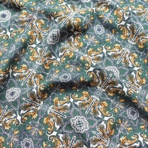 HLQON polyester plain Chiffon fashion green fabric for dress cloth felt patchwork tissue coat Sewing DIY Material by 100x145cm