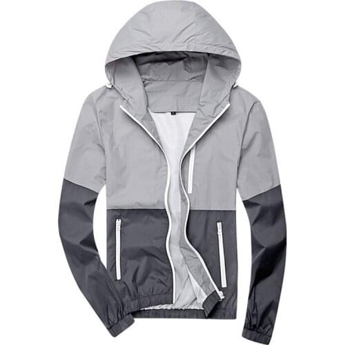 New Spring Autumn Hoodie Jacket Men 2019 Casual Windbreaker Jackets Male Outwear Slim Patchwork Zipper Thin Coat Man Jacket