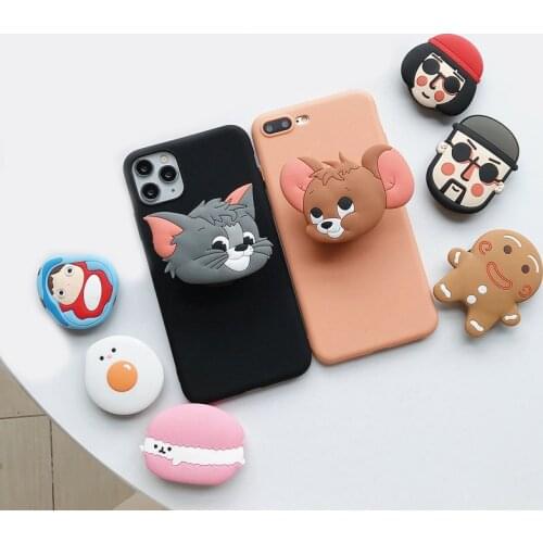 Universal Phone Socket Bracket Expanding Stand Stretch Grip Phone Holder Finger Cute Cartoon Stand for iPhone 7 8 Plus XS