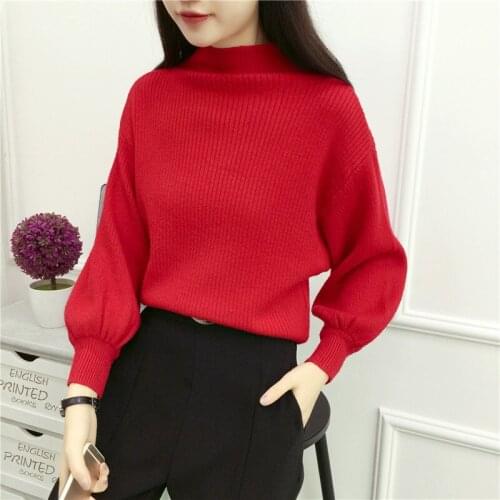 2018 New Winter Women Sweaters Fashion Turtleneck Batwing Sleeve Pullovers Loose Knitted Sweaters Female Jumper Tops 5 Colour