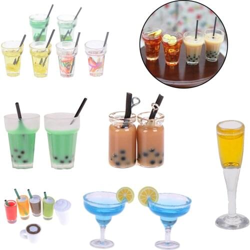 2pcs Mini Lemon Water Cup Doll house Accessories Cups Toy Small Decoration Gifts 1:12 Dollhouse Miniature Furniture Toys
