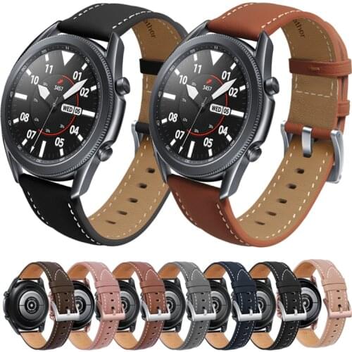 22 20mm Strap for Samsung Galaxy Watch 3 41/45mm Leather Band Gear S3 Frontier Bracelet Huawei Watch 2 GT Strap 46mm Replacement