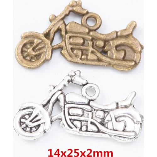 35 pieces of retro metal zinc alloy motorcycle pendant for DIY handmade jewelry necklace making 7424