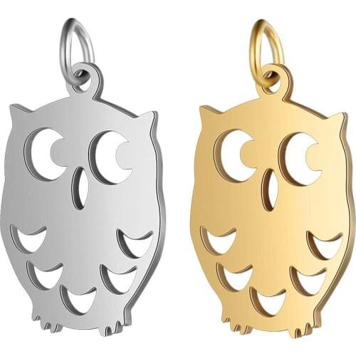 5pcs/lot 13.5*24mm Stainless Steel Owl Pendant Bracelet Charms DIY Crafting Jewelry Making Handicraft Accessories Wholesale