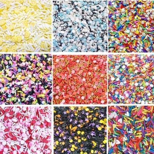 65g New Slime Strawberry Charms Polymer Clay Fruit Lemon Slice Topping Supplies Cute DIY Sprinkles Filler For Cloud Clear Slime
