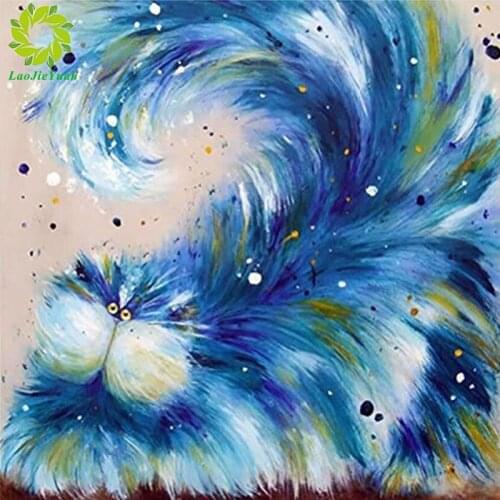 Diamond painting Colorful Cat Full Square/Round Drill Wall Decor Animals Resin Embroidery Craft Cross stitch