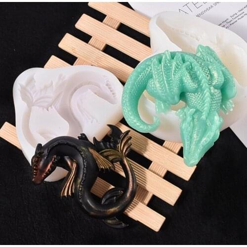 Dragon Epoxy Resin Mold Concrete Cement Polymer Clay Silicone Mould DIY Crafts Fondant Cake Decorating Tool