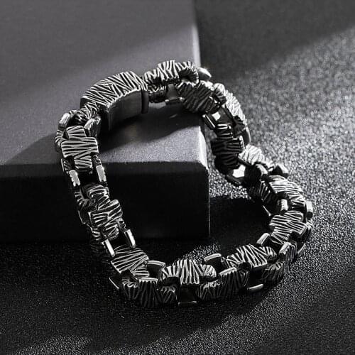 European and American fashion trend casting jewelry hip-hop 316L stainless steel cross mens bracelet