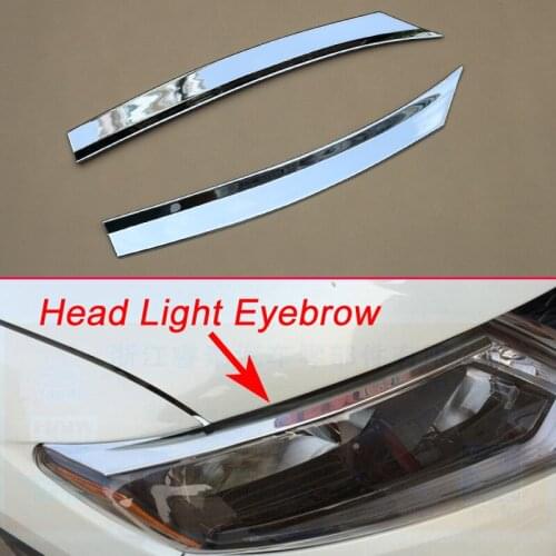 Chromium Front Headlight Eyebrow Cover Chrome Front Lamp Trim For Nissan X-Trail Rogue T32 2014 - 2016 Car Styling Accessories