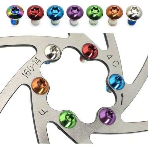Road Bike Mountain Bike Repair tools Color Disc Titanium Alloy Screw M5*10Mm Disc T25 Screw 12Pcs