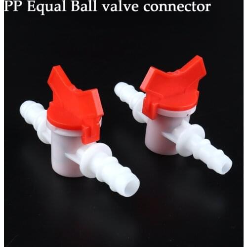 2Pcs 4~32mm Equal PP Plastic Valve Connectors Aeration Hose Ball Vavle Aquarium Soft Air Hose Joints Oxygen Tube Connectors