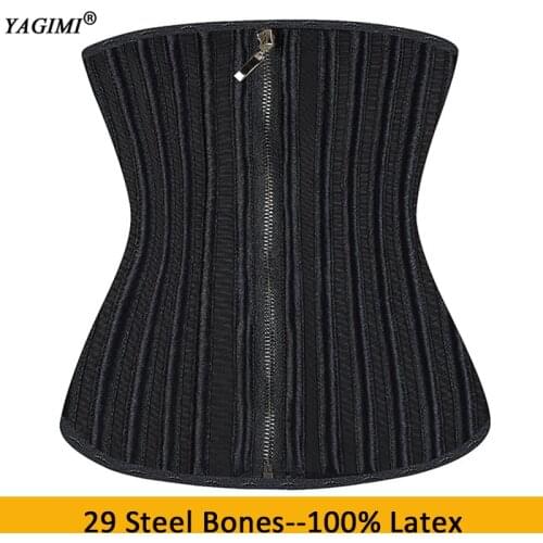 100% Latex Waist Trainer Body Shaper 29 Steel Boned Women Corset Slimming Sauna Sweat Belt Workout Fitness Colombian Shaper