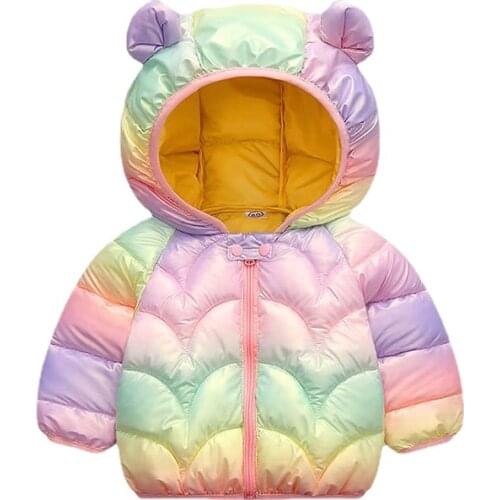Cute Baby Girls Jacket Kids Boys Light Down Coats with Ear Hoodie Spring Girl Clothes Infant Childrens Clothing for Boys Coat