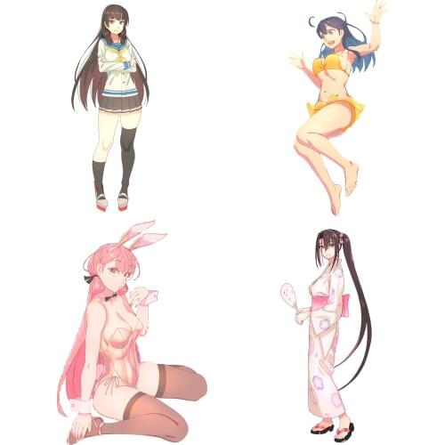 Three Ratels CDM292 Cute high school girl cartoon wall stickers home decoration car hood sticker laptop decal