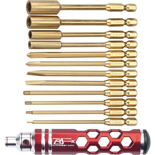 RJX 6.35mm Hex Phillips Screw Nut Slotted Screwdriver Multifuncational Repairing Tools for RC Airplane FPV Aircraft Drone