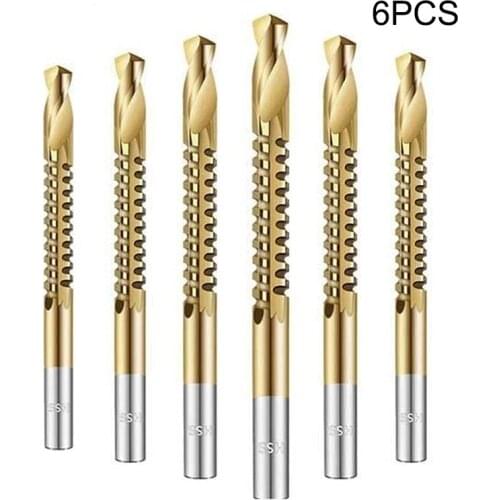 Hot Cobalt Drill Bit Set 6pcs Spiral Hex Shank Combination Drill Thickened Glass Punching Machine Accessory Drill Bit Tools LXY9