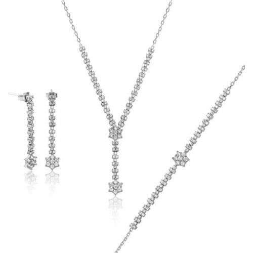 Original silver , White Stone Water Way Set ,Most Special Jewelry Sets Suitable and Quality Products Types