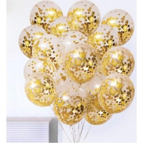 Gold Confetti Transparent Balloon Set - 10 Pieces 2021 Party Supplies Decor Products