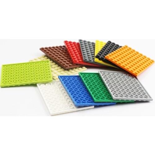 30 Pieces MOC Building Blocks Plate 8 X 10 Dots Build Brick Set Accessory Parts Base Plate Kids DIY RC Trains Element Block Toys