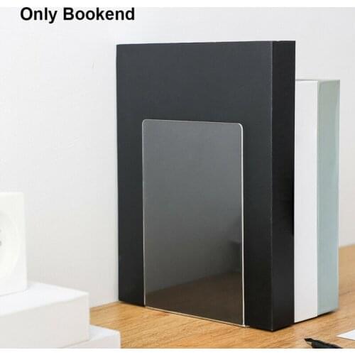 Desktop Organizer Office Stationery Book End Reading L Shape Transparent Acrylic 1XCB