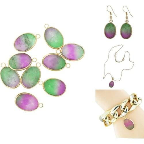 Natural Stone White Flat Crystal Plating Colored Rhombus Section Drop Dangle Fashion Jewelry Bijoux For Women