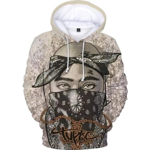 New Fashion 2Pac 3d Print Hoodies Tupac Shakur Men Women Pullover Hood Hoodie Casual Hiphop Hooded Sweatshirts Clothes Plus Size