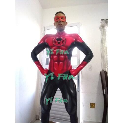 Newest Red Lantern Costume 3D Printed Spandex Superhero Cosplay Costume Halloween Party Cosplay Bodysuit