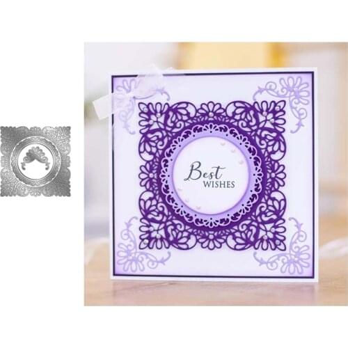 2021 New Arrival Square Lace Butterfly Background Metal Cutting Dies Stencil Craft Mould Decor Template Scrapbook Design Model