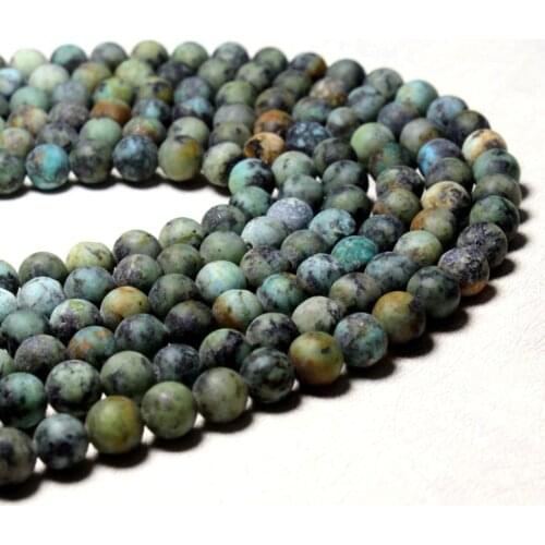 Wholesale Natural Dull Polish African Turquoises Stone Beads For Jewelry Making DIY Bracelet Necklace 6/ 8/10 mm Strand 15