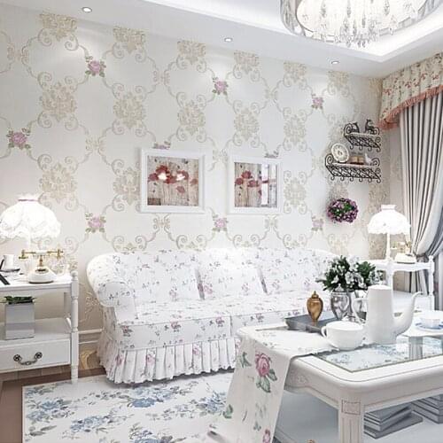 Pastoral Style Household Wallpaper Small Floral Hipster Flower European Bedroom Living Room Relief Warm Korean Wallpaper