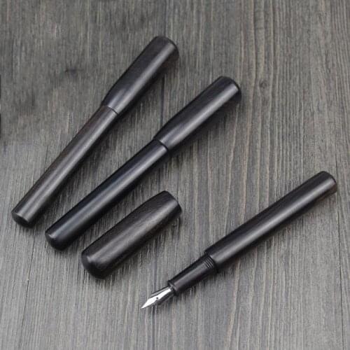 Creative Handmade Blackwood Fountain Pen Screw Natural Pen Wooden Pen Stainless Steel Nib as Gift for business and office