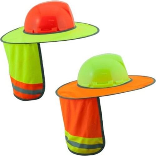 Full Brim Mesh Neck Sunshade Hard Hat Sunshield for Hardhats,High Visibility N0PA