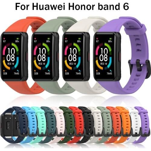 2021New colorful Silicone Watch Strap For Honor Band 6 Wristbands Accessories Replacement Sport Strap For Huawei Band 6 Bracelet