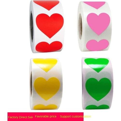 Roll up love stickers self adhesive heart shaped stickers label wedding gift decoration seal stickers