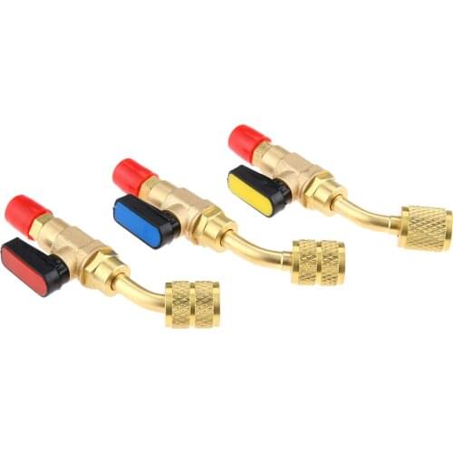 1/4" Male 5/16" SAE Female Red Blue,1/4" SAE Male Female Yellow For R22 R12 R410a Charging Hoses A/C HVAC Refrigerant Operation
