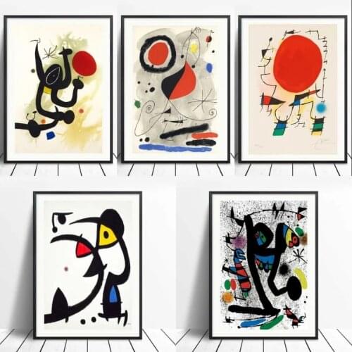 Modern Joan Miro Surrealism Art Posters and Prints Abstract Canvas Painting Pictures on The Wall Art Pictures Home Decor Cuadros