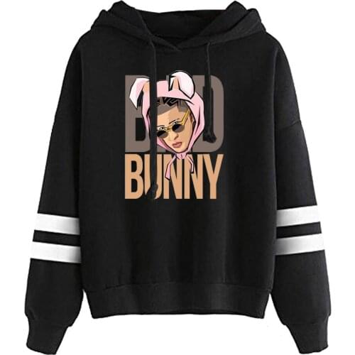 Bad Bunny Oversized Sweatshirt High Street hip hop Graphic hoody Cartoon Casual Harajuku Cool Streetwear Unisex Hoodies Tops