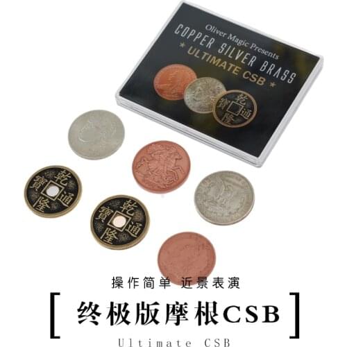 Ultimate CSB 2.0 by Oliver Magic Copper Silver Brass Transposition Close Up Coin Magic Tricks Mentalism props Street Gimmicks